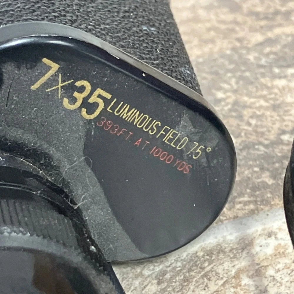 Vintage Sears 7x35 Light Weight Binoculars Fully Coated 393ft at 1000yds Black